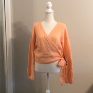 Peach wrap sweater